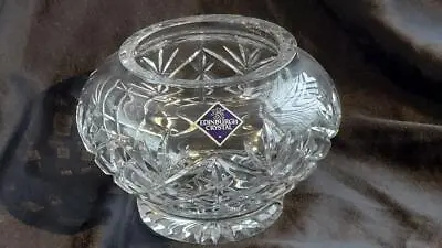 Buy Edinburgh Crystal Cut Glass  Posy Rose  Bowl   With Label Signed 10 Cm Tall • 9.98£