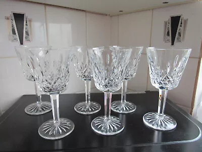 Buy 6 X Waterford Crystal Lismore   Claret / Wine Glasses 15cm  - Signed.. • 65£
