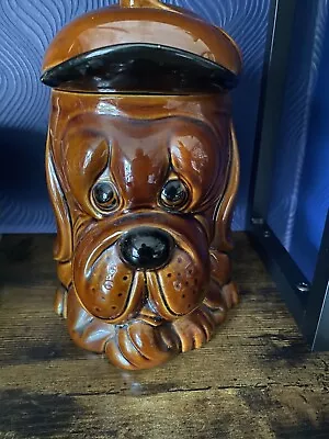 Buy Large Vintage Retro P&K Brown Droopy Dog Biscuit Cookie Barrel Storage Jar. • 20£