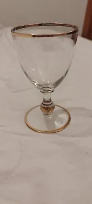 Buy Vintage Baccarat France Gold Rimmed Wine/Water Glasses X2 • 15£