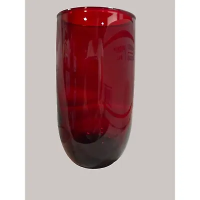 Buy Anchor Hocking Red Ruby Roly Poly Drinking Wine Bar Glass 12 Ounces 5  X 2.5  Wi • 6.73£