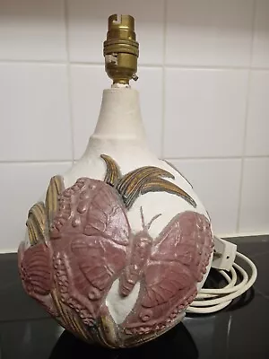 Buy BERNARD ROOKE Studio Pottery Lamp Abstract Butterflies Vintage Mid Century • 39.99£