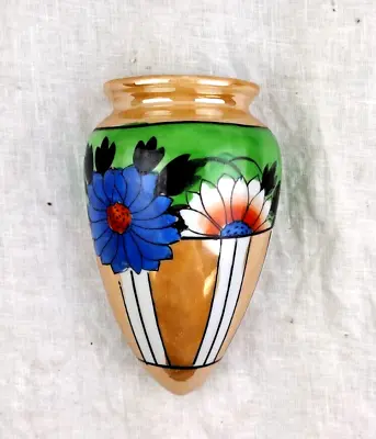 Buy Vintage Hotta Yu Shoten & Co Ceramic Hand Painted Lusterware Wall Pocket Vase • 23.82£