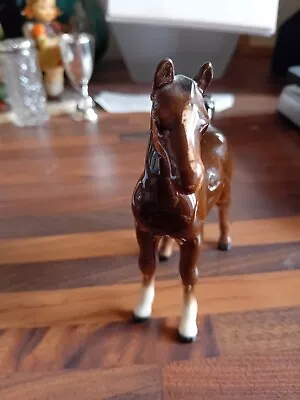 Buy Vintage Beswick Foal Horse In Brown And Cream Gloss • 15£