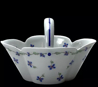 Buy Haviland Limoges France Blue Flower White Porcelain Basket Antique Signed EUC • 27.51£