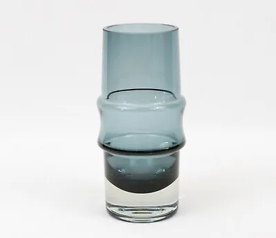 Buy Tamara Aladin Riihimaen Lasi 8  Glass Vase Smoke Blue Vintage Mid Century Modern • 54.07£