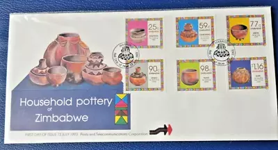 Buy Zimbabwe 1993 Household Pottery Set On First Day Covers • 1.50£