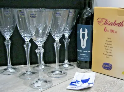 Buy Bohemia Crystal Boxed Set Of 6x  Elisabeth  Wine Glasses-*Brand New In Box* • 36£