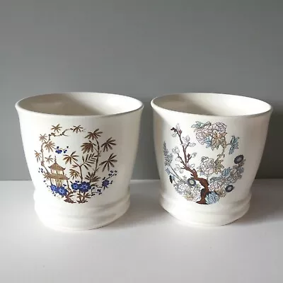 Buy 2 Vintage Sylvac Pottery Plant Pots Planters Oriental Garden Tree Design Retro • 19.99£