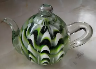 Buy Green And White Teapot Shaped Paperweight Weighs Approx 760gramms • 9.99£