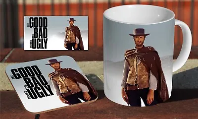 Buy Clint Eastwood Good Bad Ugly - Ceramic Coffee / Tea Mug + Matching Coaster  • 8.49£