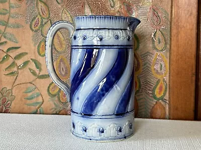 Buy Antique Charles Allerton & Sons Flow Blue Earthenware Pottery Pitcher • 124.89£