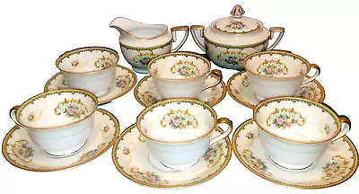 Buy Noritake M China Japan Diana Tea Set 6 Cups/Saucers 6 Creamer & Sugar Bowl W/Lid • 37.90£