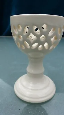 Buy Vintage Creamware Egg Cup With Pierced Bowl, Hartley And Green, Cream Ware   • 25£