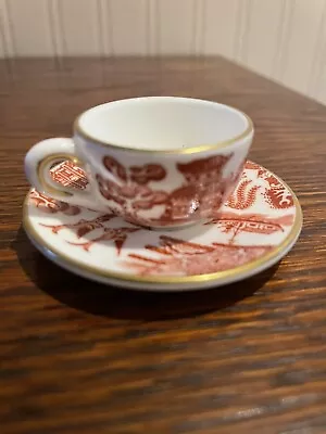 Buy Coalport Willow Pattern English Bone China ~ Miniature Cup & Saucer, Beautiful. • 8.95£