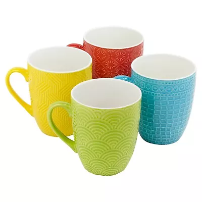 Buy 240ml Or 380ml Assorted Patterned Colour Porcelain Tea Coffee Mugs Cups Set Of 4 • 9.99£