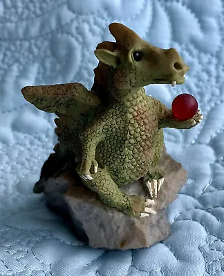 Buy 1980's Clare Craft Pottery Suffolk Fantasy Dragon - Dragon On Rock With Gem (C1) • 24£