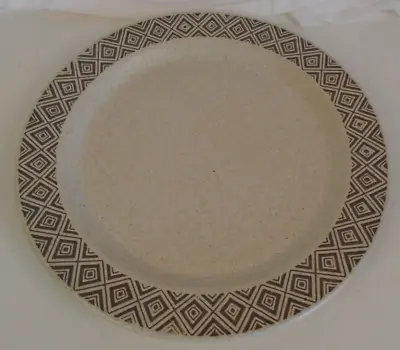 Buy Vintage Purbeck Pottery 1 X Large 26 Cm Dinner Plate Brown Diamond Pattern • 19.99£