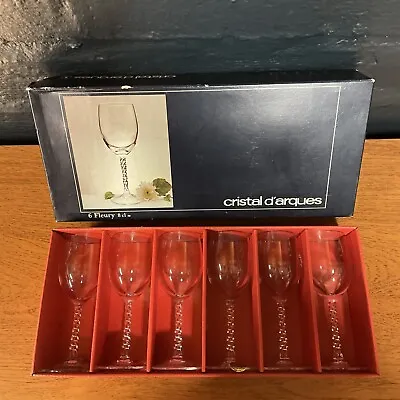 Buy Cristal D’Arques Lead Crystal Wine Glasses Vintage Fleury Wine Rope Twist X6 B54 • 29.99£