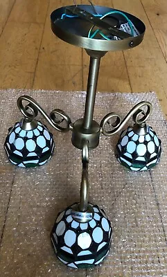 Buy Tiffany Style Art Nouveau Hanging Ceiling Light With 3 Shades Very Retro ... • 20£