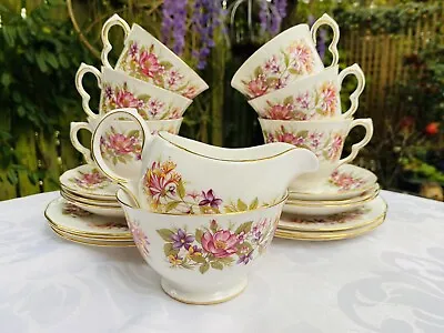 Buy Vintage Tea Set Colclough Wayside 20 Piece Honeysuckle Pink Floral Excellent • 29£