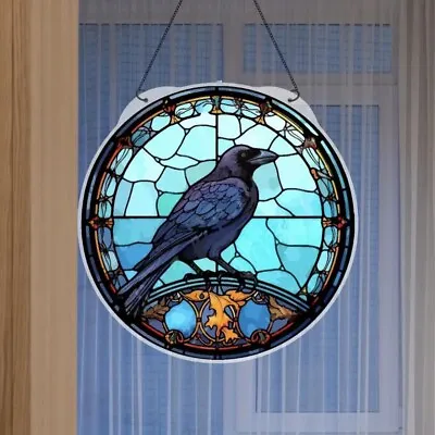 Buy 15 Cms Mystic Light Blue Raven / Crow Stained Glass Effect Sun Catcher / Window • 12£