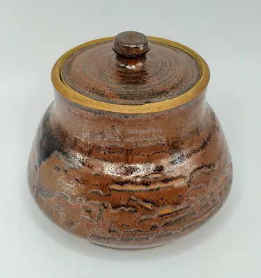 Buy Studio Art Pottery Stoneware Lidded Jar. Hand Thrown. Potters Wheel. Drip Glazed • 8£