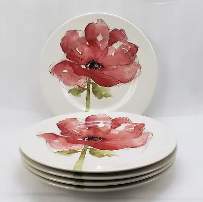 Buy Royal Stafford Red Poppy Garden Dinner Plate 11  England Set Of 5 • 67.23£