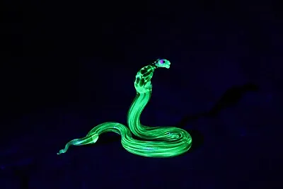Buy Uranium Glass Cobra Uranium Vaseline Glass Figurine Cobra  Glass UV Snake Glass • 36.56£