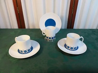 Buy 6pc Beautiful Vintage Thomas German Made Medallion Turquoise Cups & Saucers • 24.01£