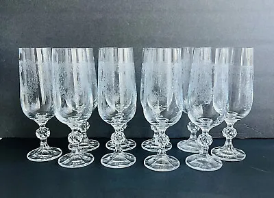 Buy Import Assoc Cascade Set Of 10 Champagne Glasses Ball Stem Bohemian Etched. • 43£