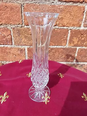 Buy Hand Cut Lead Crystal Vase 21cms Tall • 10£