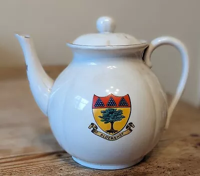 Buy Antique Goss Crested China Teapot Aldershot Crest And Other Side Hampshire Crest • 5.99£