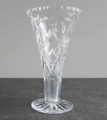 Buy Vintage Royal Doulton Cut Glass Crystal Trumpet Vase  • 12£