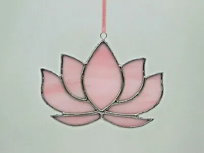 Buy Stained Glass Suncatcher/Window Hanger Pink Lotus Flower Gift/Home Decoration • 24£