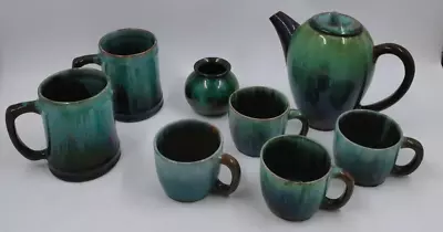 Buy Vintage Blue Mountain Pottery BMP Canada Tea Set, Tea Pot, Cups & Steins X8 • 9.99£