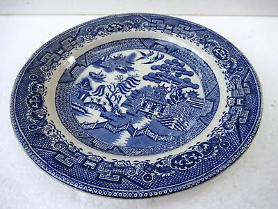 Buy Antique Stone China Willow Pattern Plate Blue White Transferware English Pott F2 • 80.40£