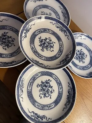 Buy Cauldon England Antique Flow Blue Trophies 17 Cm Dish X 5 • 5.99£