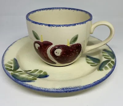 Buy Poole Pottery-  Dorset Fruits  Cup & Saucer (d) • 11£