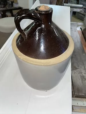 Buy Vintage Old Albany Primitive Stoneware Jug Crock Jar Brown Pottery 10.5  Tall • 49.83£