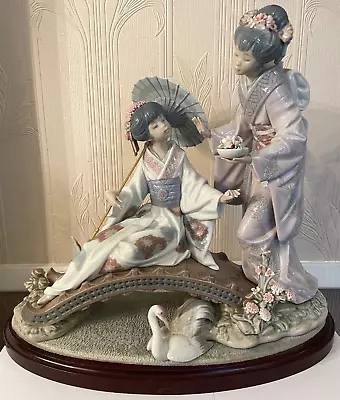 Buy Lladro 1445 SPRINGTIME IN JAPAN Large Heavy Gloss Finish Figurine With Base • 349.99£