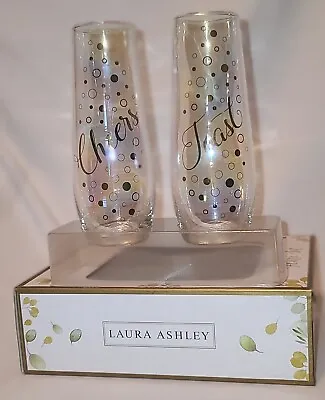 Buy Laura Ashley 2 Stemless Champagne Flutes / Glasses To Cheers & Toast The Day! *s • 14.47£