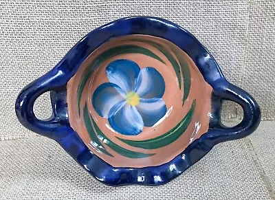 Buy Small Talavera Art Pottery Basket Bowl Salsa Dish Hand Painted Floral Interior • 13.43£