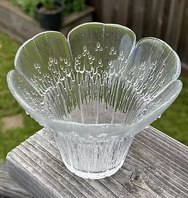 Buy Lasisepat Finland Pertti Kallioinen Clear Glass Flower Vase H 4.5” W 5.5” • 28.88£