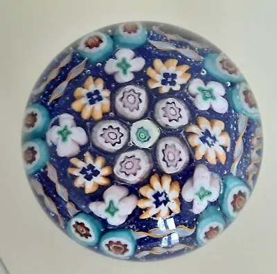 Buy Scottish Millefiori Blue And Clear Glass Paperweight RARE • 24.99£