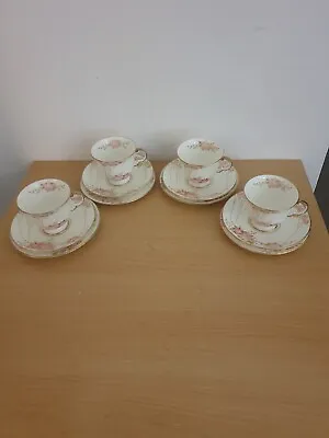 Buy Cauldron China Art Deco Style Trio, Cup, Saucer & Side Plate X 4 • 50£