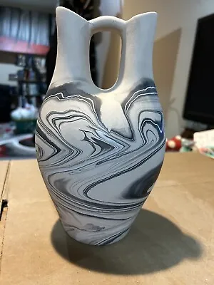 Buy Midcentury Handmade Pottery-Wedding Vase. Gray, Blue, White • 43.42£