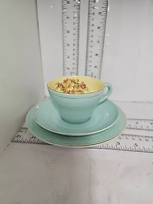 Buy George Clews And Co Ltd Cup, Saucer, Side Plate Spearmint Green China • 12.99£