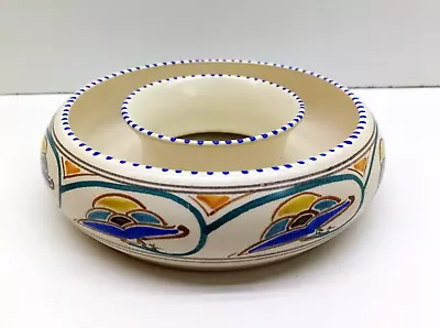 Buy Vintage Honiton Devon Pottery Posy Ring Vase - Hand Painted • 5.99£