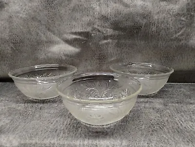 Buy 3-Vintage Anchor Hocking Clear Glass Bowls Sandwich Pattern Scalloped Edge 6.5   • 11.53£